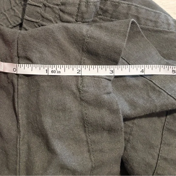 GAP Linen Blend Drawcord Waist Shorts in Dark Olive Green, Size L - Picture 9 of 10